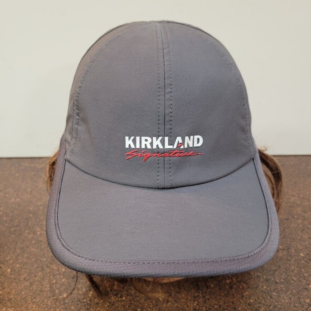 Kirkland Signature Strapback Hat Cap Gray One Size Adjustable Perforated